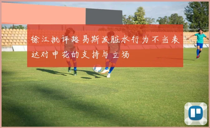 徐江批评路易斯泼脏水行为不当表达对申花的支持与立场